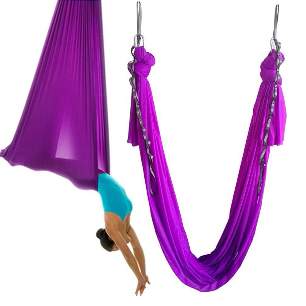 7 Meters elastic 2017 Aerial Yoga Hammock Swing Latest Multifunction Anti-gravity Yoga belts for yoga training Yoga for sporting