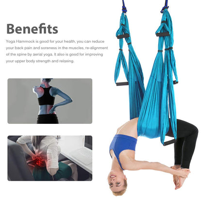 Anti-gravity Aerial Yoga Hammock Set Multifunction Yoga Belt Flying Yoga Inversion Tool for Pilates Body Shaping with Carry Bag