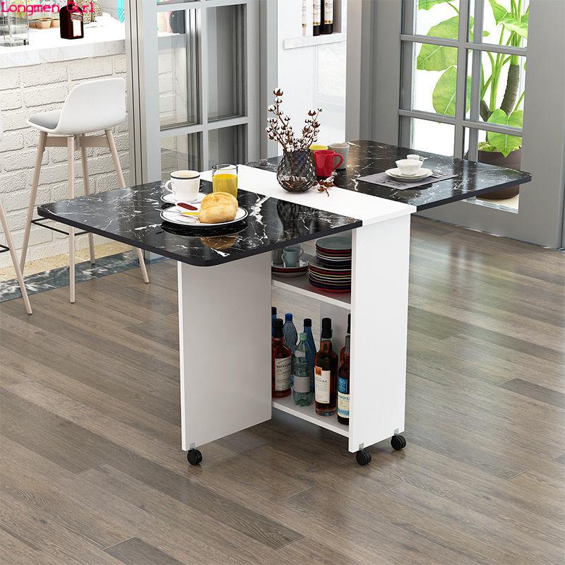 Folding Dining Table Modern Simplicity Multifunctional Movable Storage Kitchen Table Home Furniture Living Room Extendable Table