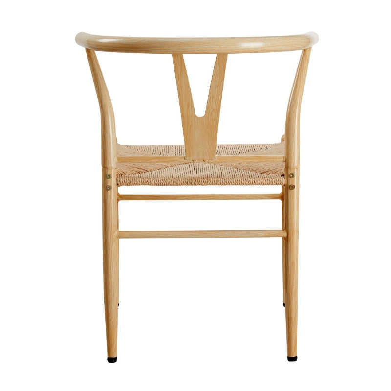 Springwood Wishbone Chair 2 Pack, Light Natural Finish, Steel Frame, Natural Color Rope Seat