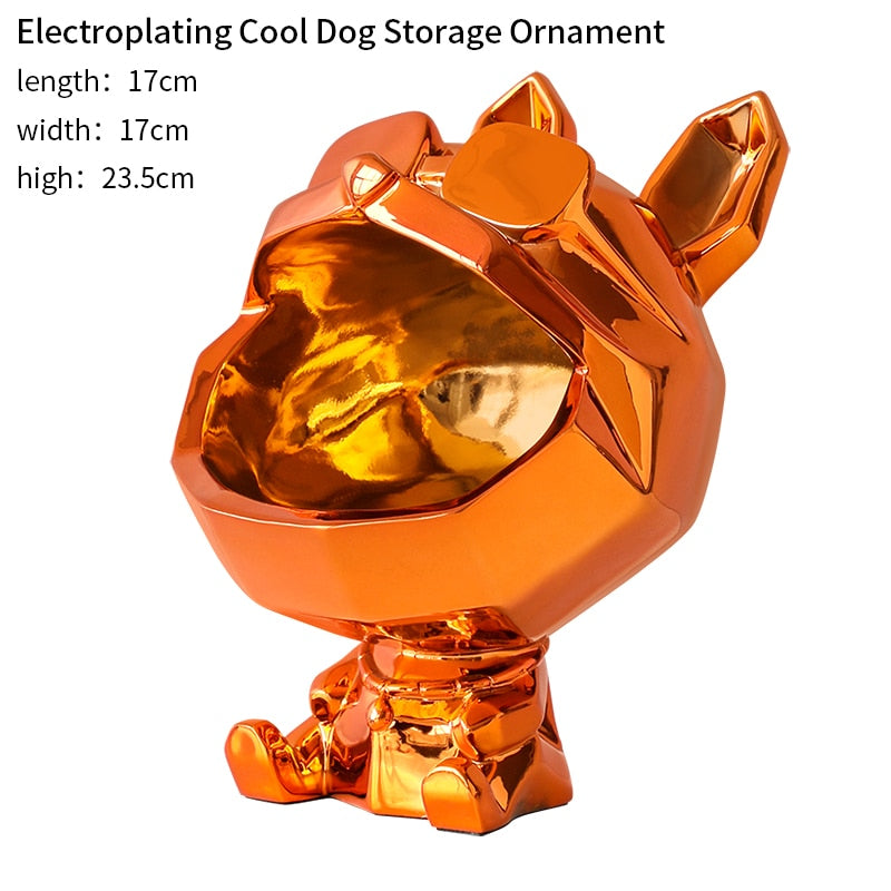 Cool Dog Figurine Big Mouth Dog  Storage Box Home Decoration Ornamental Resin Art Sculpture Figurines Home Decor Gift Decorative