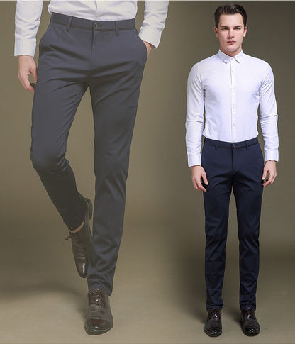 Stretch Suit Pants for Men Classic Business Casual Trousers High Waist Fashion Pant 2023 Spring Summer Collection Mens Clothing