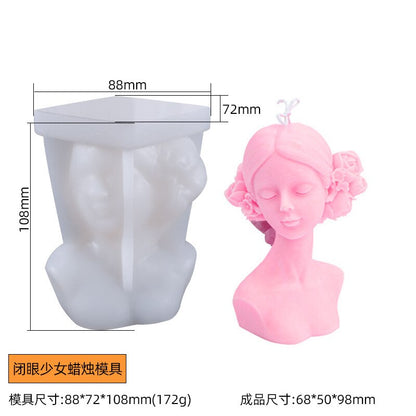 Medusa Head Candle Silicone Mold DIY Greek Sculpture Body Face Snake Hair Figure Wax Molds Making Aromath Soap Mould Home Decor