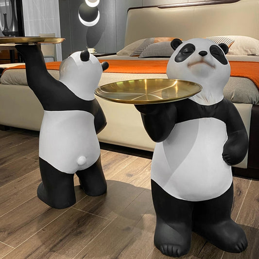 Figurines For Interior Hand Painted Panda Decoration Home Decoration Accessories For Living Room Statues And Sculptures Tray