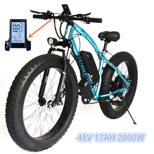 1000W 2000W fat bicycle electric bicycle snowmobile 48V 17ah outdoor mountain bike men's fat tire electric bicycle mountain bike